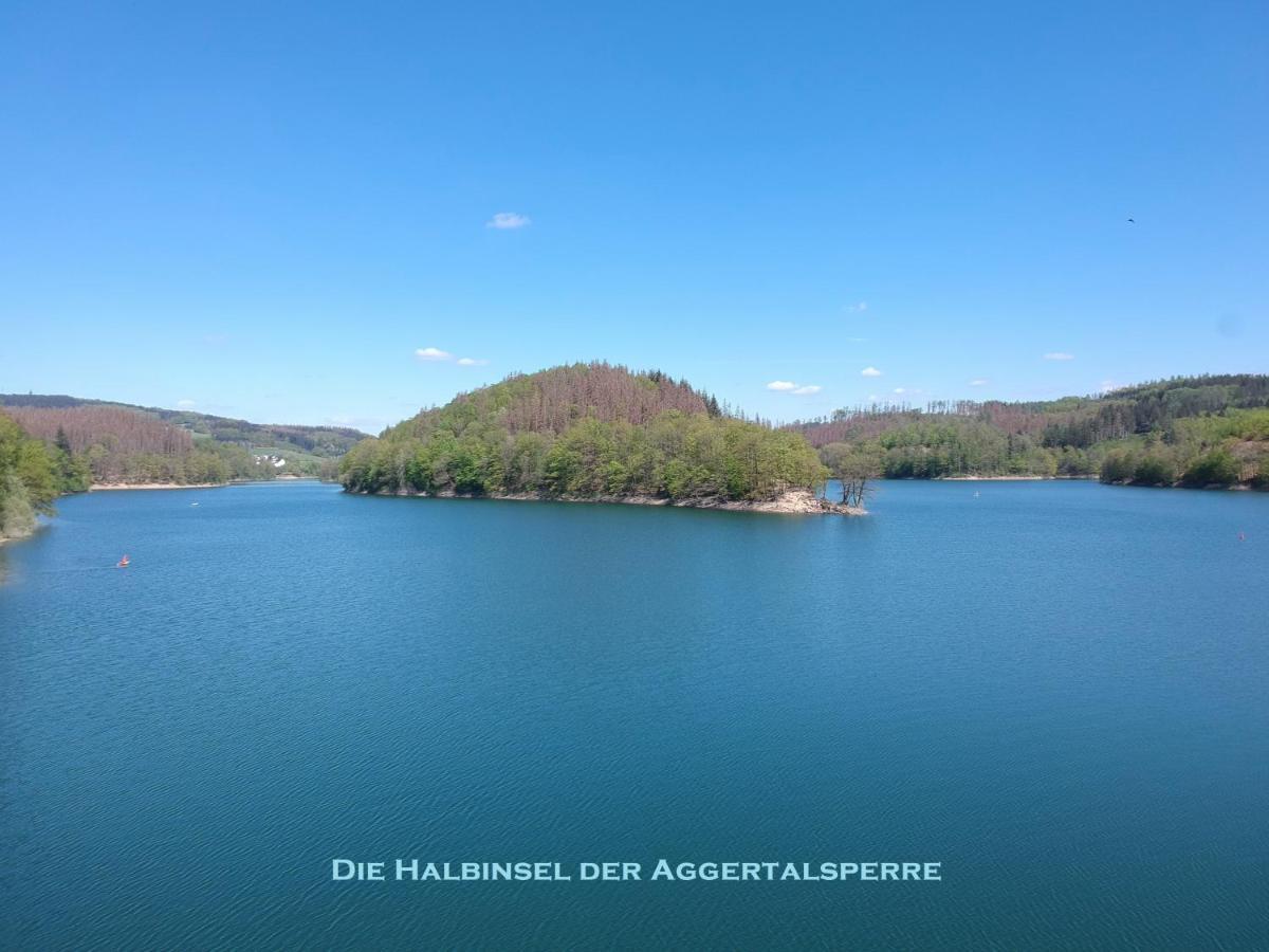 Seeblick-Ferienwohnung Im "Ferienhaus Agger-Blick" Mit Traumhafter Sonnen-Terrasse, Sauna, E-Kamin & Kajak Гуммерсбах Экстерьер фото
